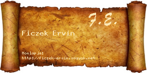 Ficzek Ervin névjegykártya